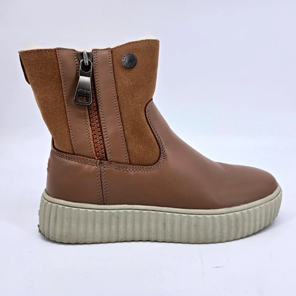 Pajar‎ Canada Janie 2.0 Waterproof Platform Shearling Boot Brown Sz 7 38